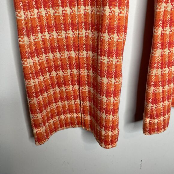 Maeve by Anthropologie Pants Womens Medium Orange Red The Margot Flare Plaid - Picture 2 of 13